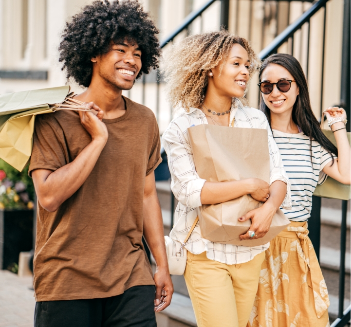 Friends shopping together at The Waterview Apartments in Richmond, Texas