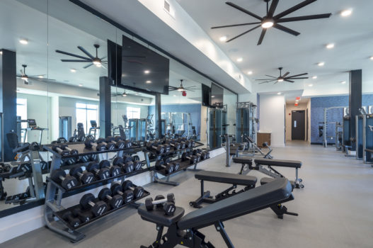 Interactive Fitness Center with Wellbeats™ Virtual Fitness and Spin Room at The Waterview in Richmond, Tx
