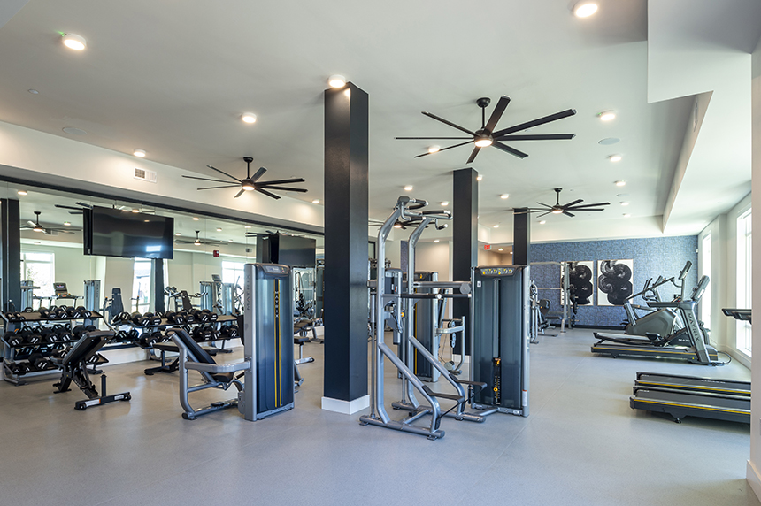 Interactive Fitness Center with Wellbeats™ Virtual Fitness and Spin Room at The Waterview in Richmond, Tx