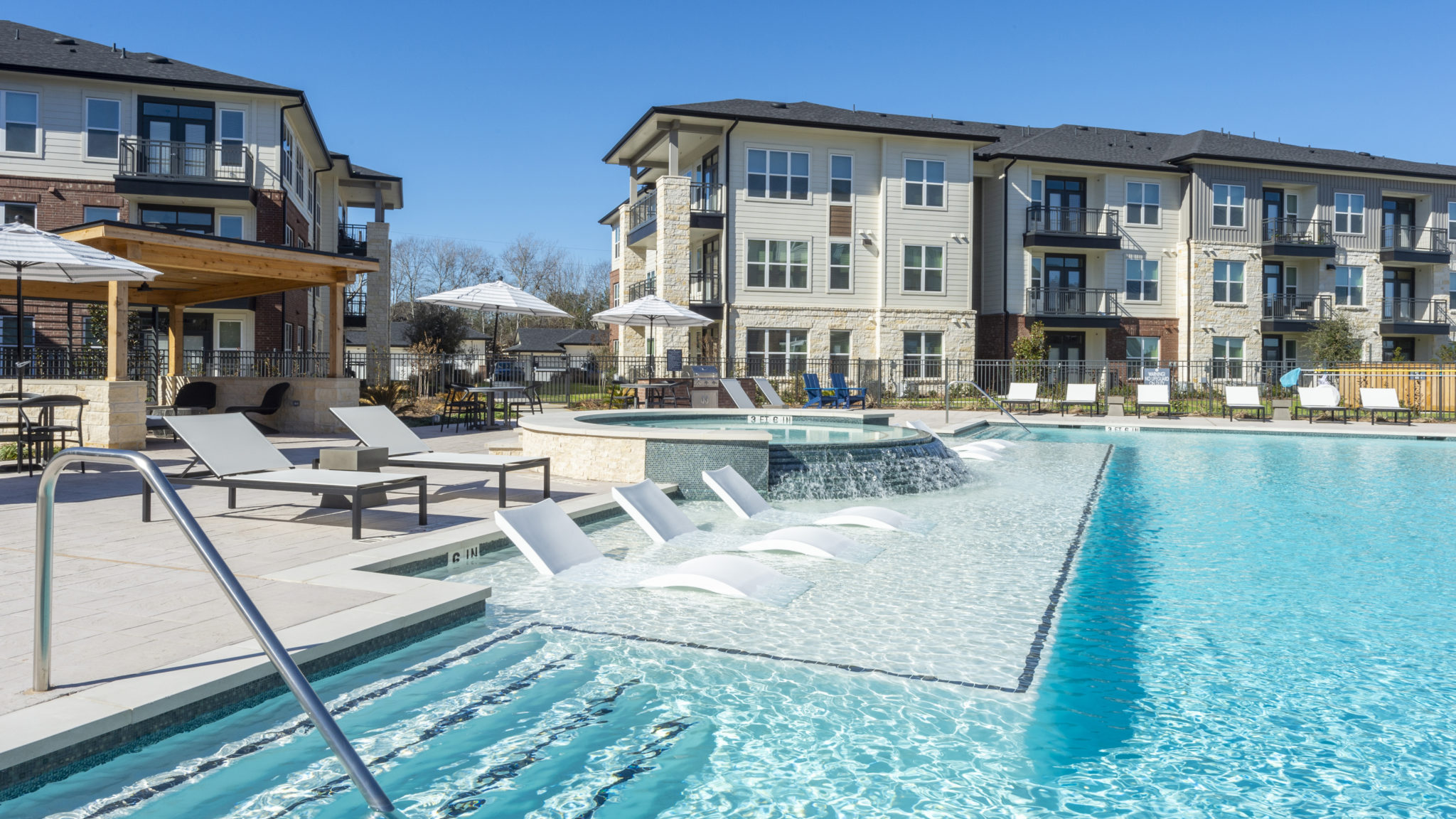 Sparkling Blue Pool at The Waterview in Richmond, Tx