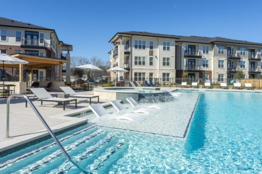 Sparkling Blue Pool at The Waterview in Richmond, Tx