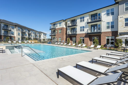 Sparkling Blue Pool at The Waterview in Richmond, Tx