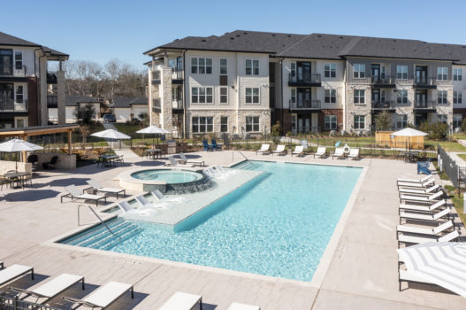 Sparkling Blue Pool at The Waterview in Richmond, Tx