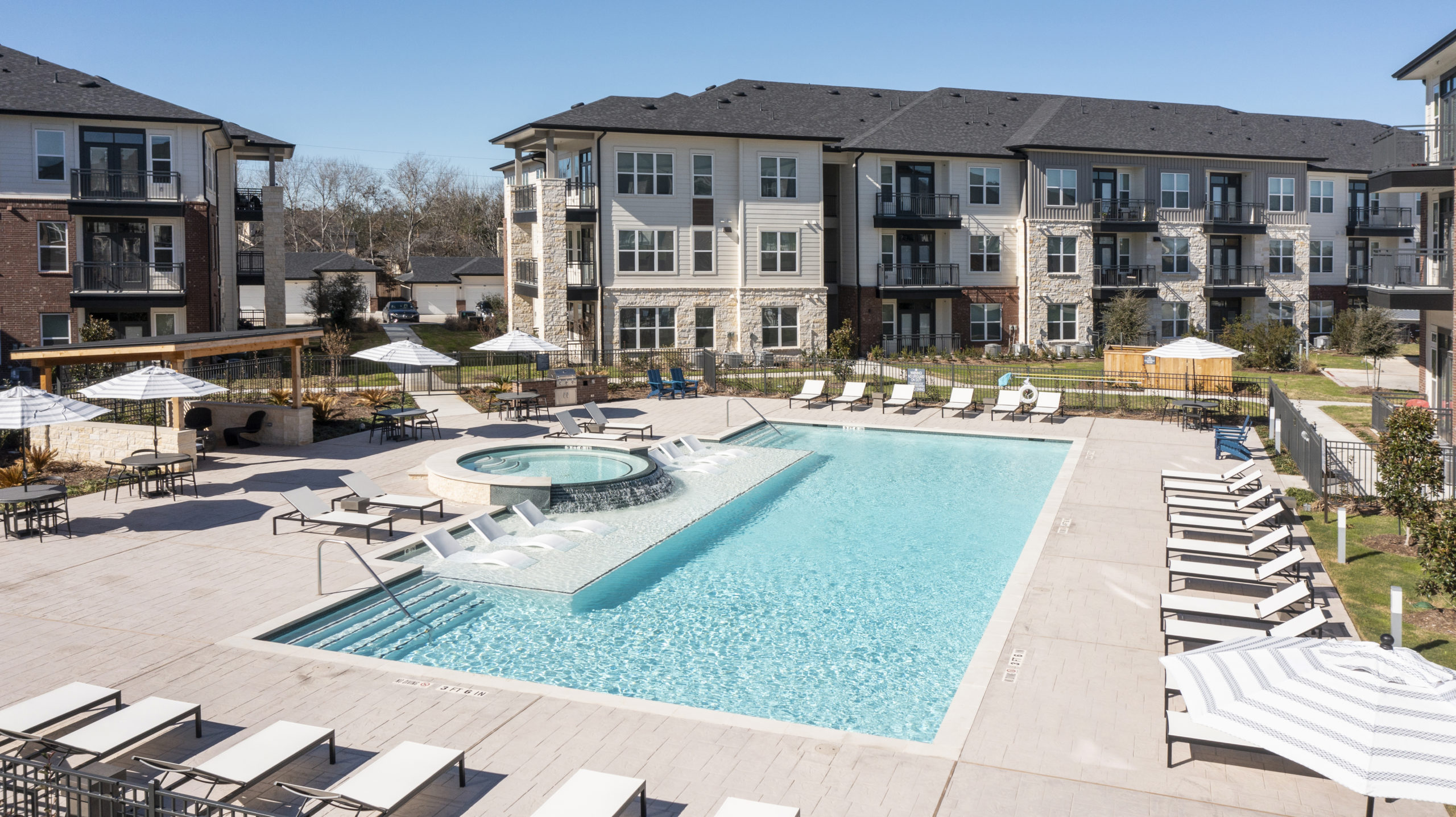 Sparkling Blue Pool at The Waterview in Richmond, Tx